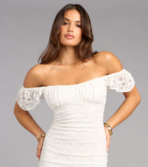 Looking Cute Lace Flutter Sleeve Mini Dress