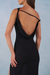 One-Shoulder Maxi Dress in Black