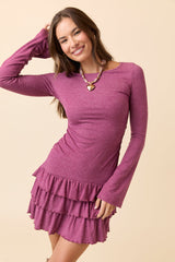 Janelle Rose Ruffle Knit Mini Dress FINAL SALE