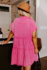 Kaleidoscope Ways Mineral Wash Mini Dress In Pink Curves