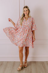 Tea Garden Babydoll Dress in Pink