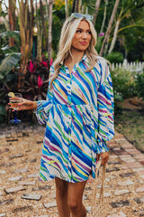 Sorbet Summer Mini Dress in Blue