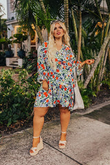 Fresh Blooms Babydoll Mini Dress Curves