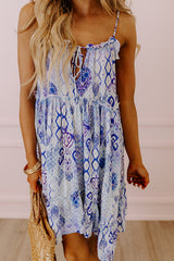 Tropicana Trendsetters Babydoll Mini Dress in Periwinkle
