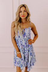 Tropicana Trendsetters Babydoll Mini Dress in Periwinkle