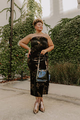 Charmed Moments Velvet Floral Maxi Dress Curves