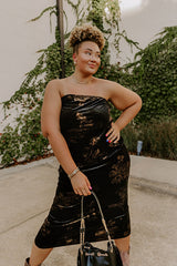 Charmed Moments Velvet Floral Maxi Dress Curves