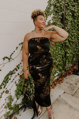 Charmed Moments Velvet Floral Maxi Dress Curves