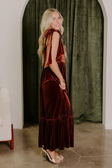 Cranberry Martini Velvet Midi in Chocolate