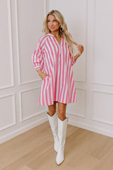 Sippin' Rose Stripe Mini Dress