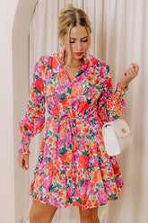 Blooming Personality Button Down Mini Dress