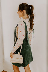 Uptown Manhattan Corduroy Mini Dress in Hunter Green