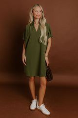 Broadway Muse Mini Dress in Olive