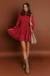 Kind Eyes Eyelet Mini Dress in Red