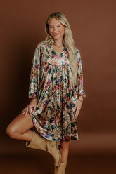 Willow Walk Floral Velvet Mini Dress