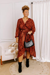 Autumn Reverie Floral High-Low Dress Curves