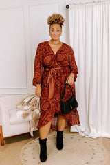 Autumn Reverie Floral High-Low Dress Curves