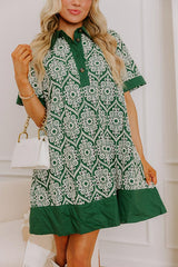 Brunch Plans Ready Eyelet Mini Dress in Hunter Green