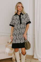 Brunch Plans Ready Eyelet Mini Dress in Black