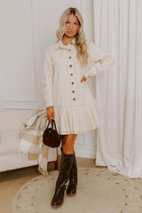 Charming Views Denim Mini Dress in French Vanilla