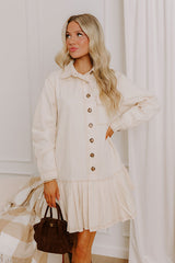 Charming Views Denim Mini Dress in French Vanilla