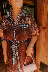 Wandering Heart Floral Button Down Midi Dress