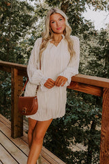 Boho Sunrise Chiffon Ruffle Mini Dress in Cream