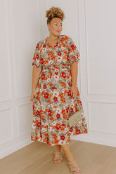 Harvest Charm Floral Midi Dress Curves
