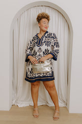 Twilight Grove Floral Mini Dress in Navy Curves
