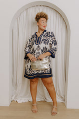Twilight Grove Floral Mini Dress in Navy Curves