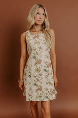 Fancy Seeing You Floral Jacquard Mini Dress
