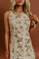 Fancy Seeing You Floral Jacquard Mini Dress