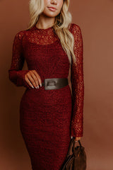 Twilight Muse Lace Maxi Dress in Merlot