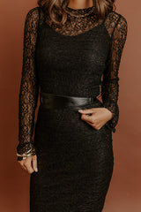 Twilight Muse Lace Maxi Dress in Black