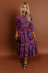 Vineyard Escape Smocked Floral Midi Dress