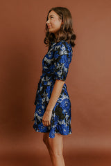 Evening Reverie Floral Jacquard Mini Dress