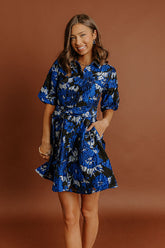 Evening Reverie Floral Jacquard Mini Dress