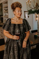 Evening at the Estate Floral Midi Dress Curves