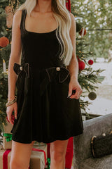 Twilight Toast Velvet Mini Dress in Black