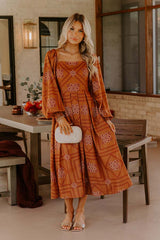 Chateau Evenings Floral Midi Dress