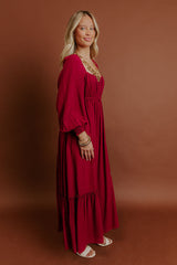Feeling Graceful Midi Dress in Wine