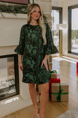 Timeless Classic Floral Jacquard Mini Dress