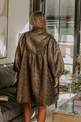 Uptown Radiance Babydoll Mini Dress in Gold