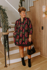 Dinner Party Chic Floral Mini Dress Curves