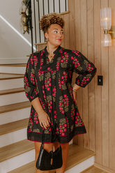 Dinner Party Chic Floral Mini Dress Curves