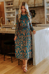 Evening Muse Floral Velvet Burnout Midi Dress