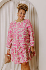 Sweet Whimsy Floral Mini Dress Curves