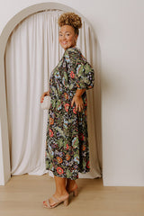 Uptown Views Floral Midi Dress Curves
