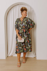 Uptown Views Floral Midi Dress Curves