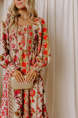Boheme Whisper Floral Midi Dress in French Vanilla
